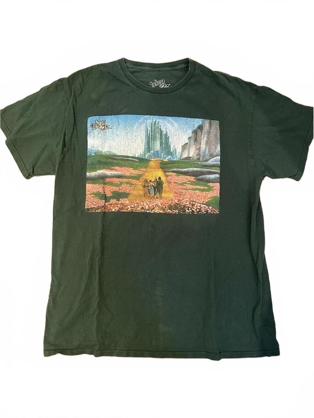 The Wizard of Oz Green Cotton Graphic Print Crew Neck T-Shirt Men’s L Dorothy